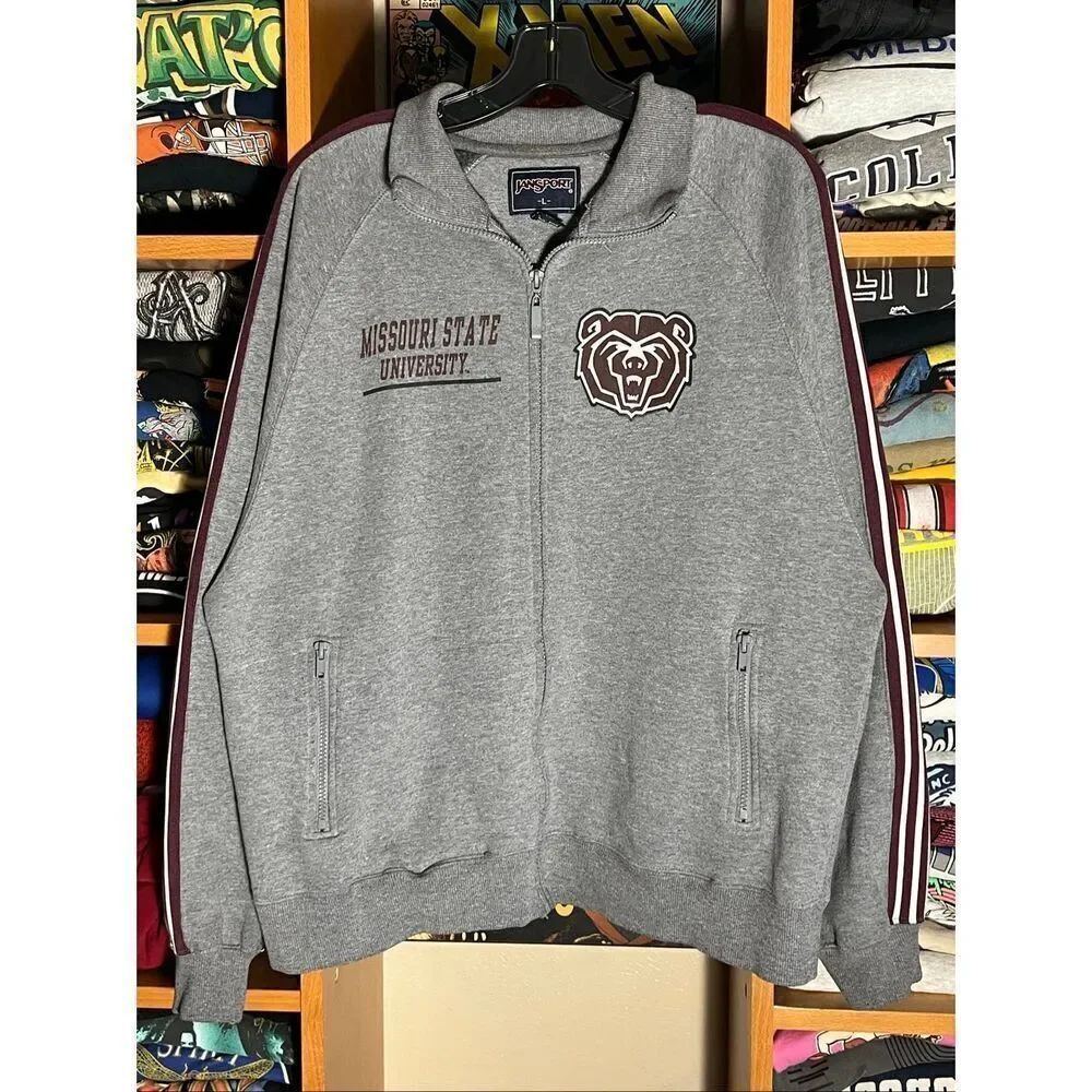 Vintage Jansport Missouri State University Full Zip Striped Sweater